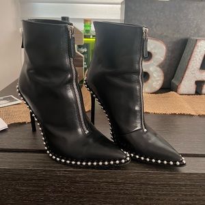 Black Alexander Wang Studded Heeled Booties